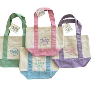 Trader Joe’s Pastel Canvas Mini Tote, bundle of all 4 colors.